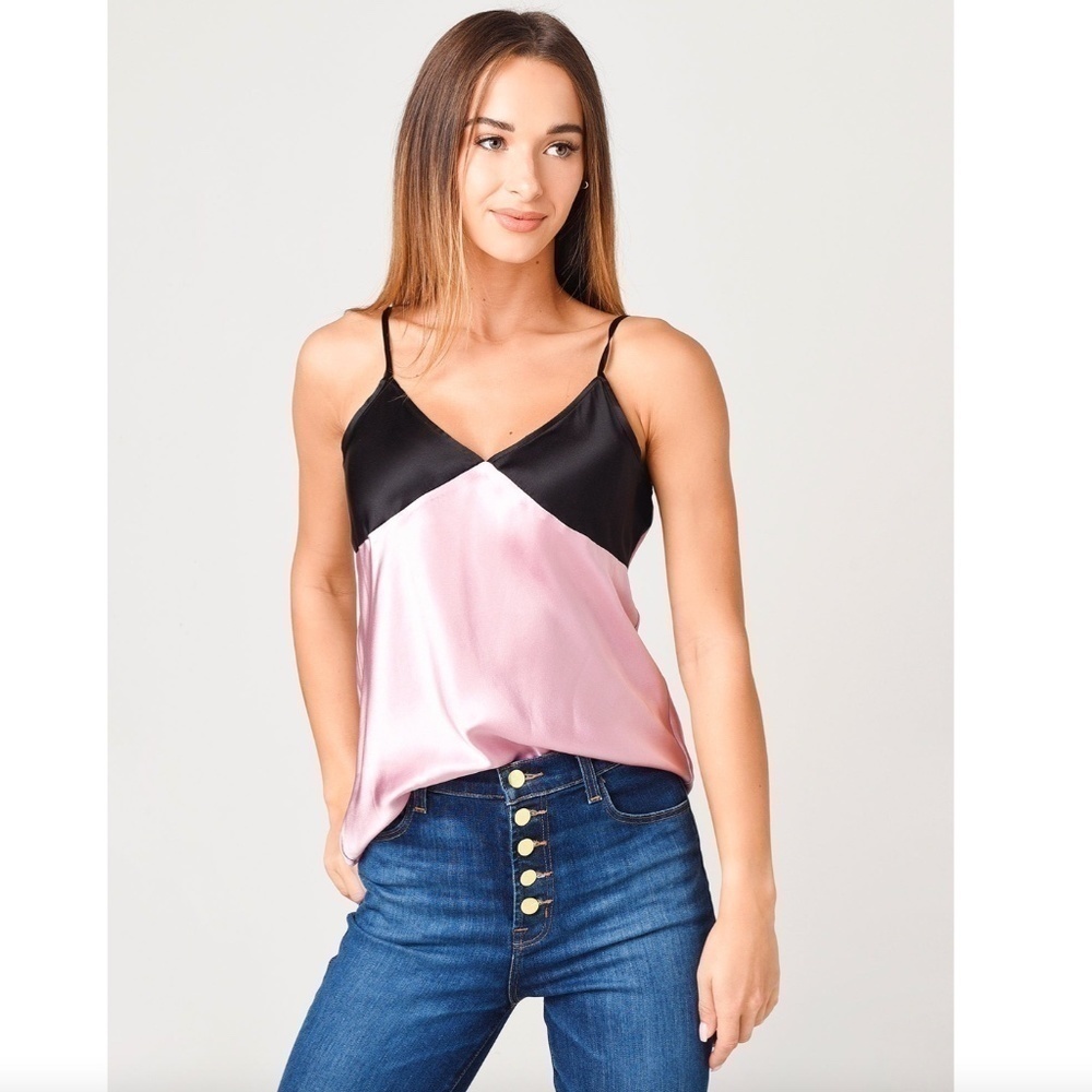 Atm Pink 100% Silk Bais Cami Blouse